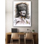Atatürk Kara Kalem Çalışması Kanvas Tablo dkm-k52-8