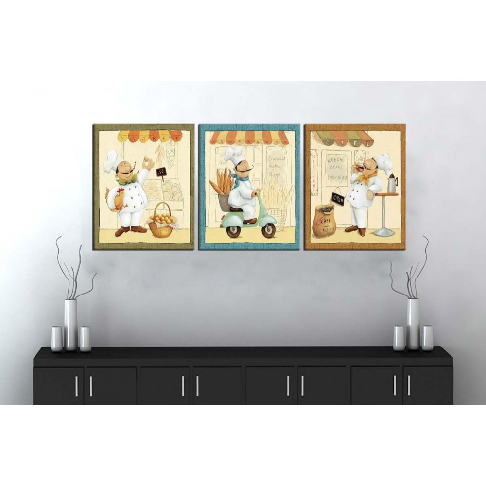 sn10 Retro Konsept Aşıcıbaşı Kafe Üç Parçalı Kanvas Tablo 50x105cm sn10 Retro Konsept Aşıcıbaşı Kafe Üç Parçalı Kanvas Tablo 50x105cm
