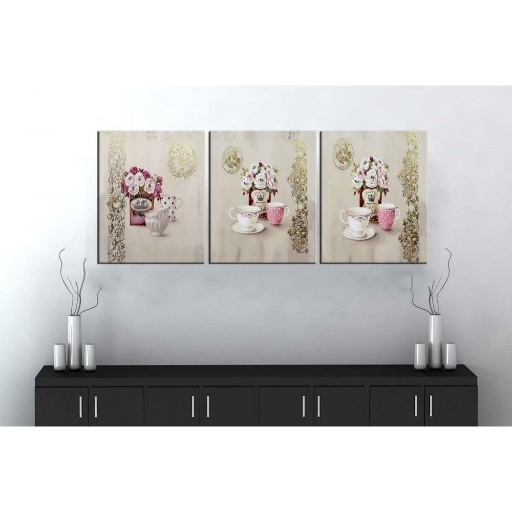 sn23 Retro Konsept Çiçekler Üç Parçalı Kanvas Tablo 50x105cm sn23 Retro Konsept Çiçekler Üç Parçalı Kanvas Tablo 50x105cm