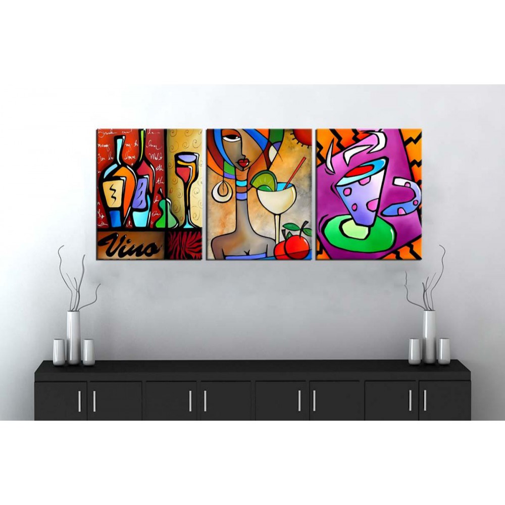 sn31 Retro Konsept Renkli Dekoratif Üç Parçalı Kanvas Tablo 50x105cm sn31 Retro Konsept Renkli Dekoratif Üç Parçalı Kanvas Tablo 50x105cm