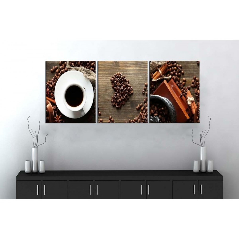 sn35 Retro Konsept Kahve Çekirdekleri Üç Parçalı Kanvas Tablo 50x105cm sn35 Retro Konsept Kahve Çekirdekleri Üç Parçalı Kanvas Tablo 50x105cm