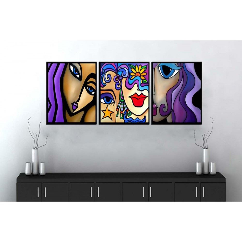 sn36 Retro Konsept Renkli Dekoratif Üç Parçalı Kanvas Tablo 50x105cm sn36 Retro Konsept Renkli Dekoratif Üç Parçalı Kanvas Tablo 50x105cm