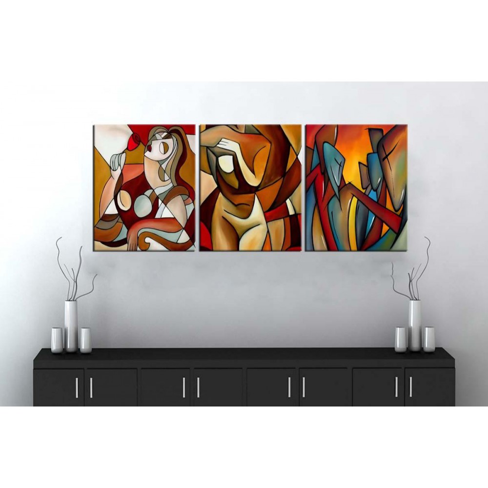 sn37 Retro Konsept Renkli Dekoratif Üç Parçalı Kanvas Tablo 50x105cm sn37 Retro Konsept Renkli Dekoratif Üç Parçalı Kanvas Tablo 50x105cm
