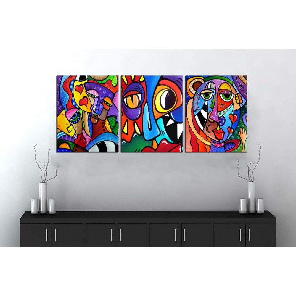 sn38 Retro Konsept Renkli Dekoratif Üç Parçalı Kanvas Tablo 50x105cm sn38 Retro Konsept Renkli Dekoratif Üç Parçalı Kanvas Tablo 50x105cm