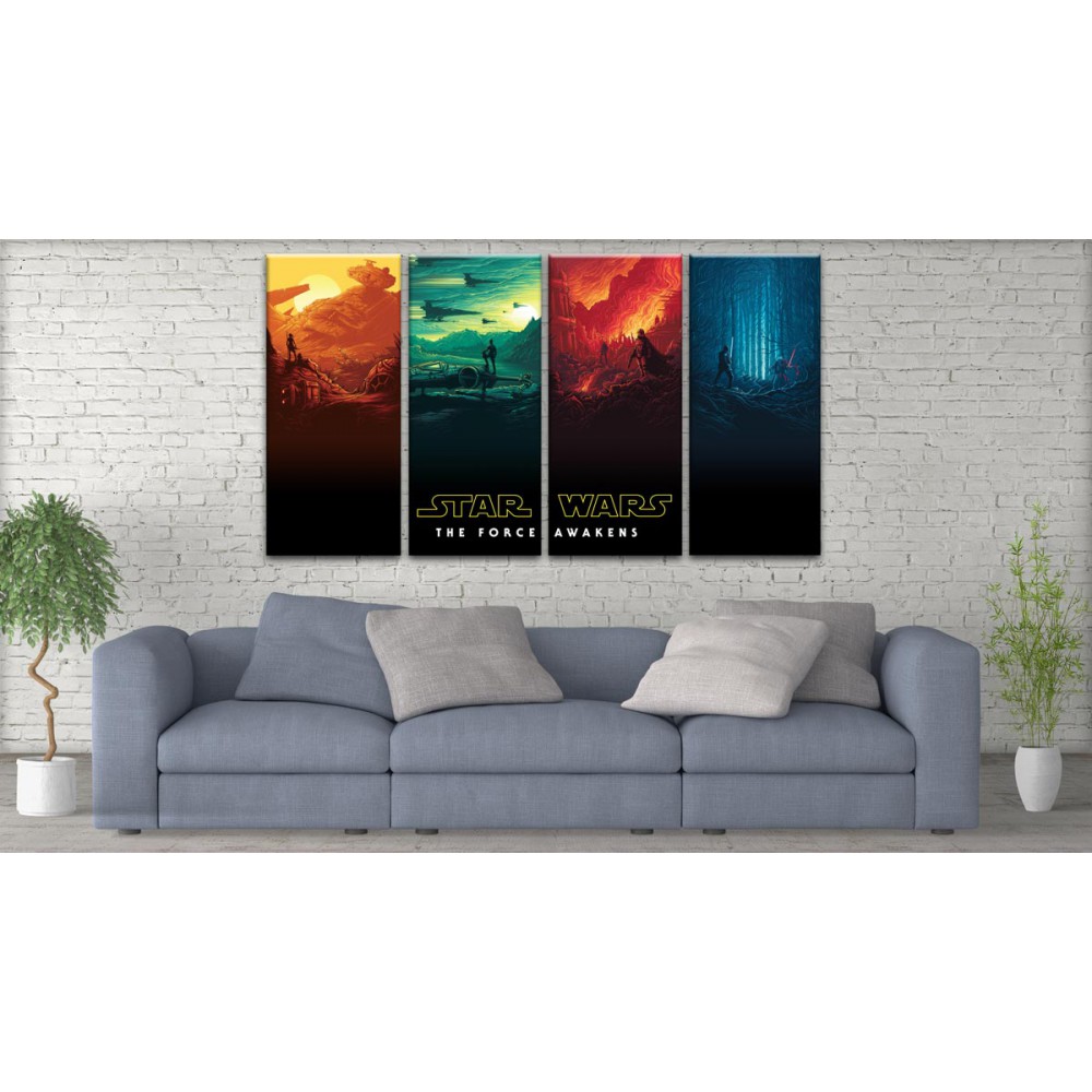 4pOzl24 Star Wars Force Awakens 4 Parça Kanvas Tablo 80x100cm 4pOzl24 Star Wars Force Awakens 4 Parça Kanvas Tablo 80x100cm