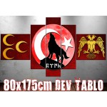 Dev2 Bozkurt 3 Hilal Kartal 80x175cm Dev Kanvas Tablo