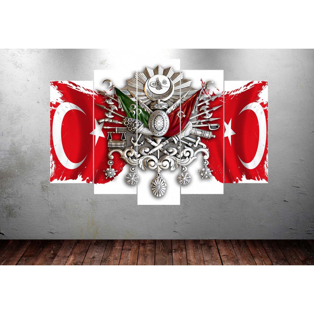 Osmanli Ve Turk Bayragi 925 Ayar Gumus Rozet
