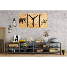 GNS5 Kayı Selçuklu Kartal Tuğra Panoramik Kanvas Tablo