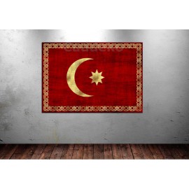 snc1 Osmanlı Sancağı 19. Yüzyıl Altın Sarı Kanvas Tablo