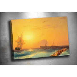 op35 Denizde Fırtına Yağlı Boya Reprodüksiyon Kanvas Tablo