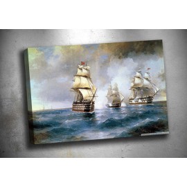 op47 Gemiler Yağlı Boya Reprodüksiyon Kanvas Tablo