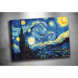 op64 Işıltılı Gece Yağlı Boya Reprodüksiyon Kanvas Tablo
