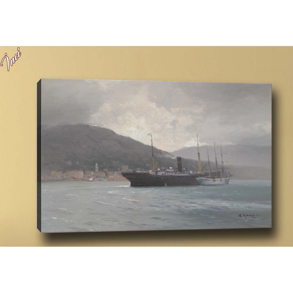 yb110 Gemi Yağlı Boya Reprodüksiyon Kanvas Tablo