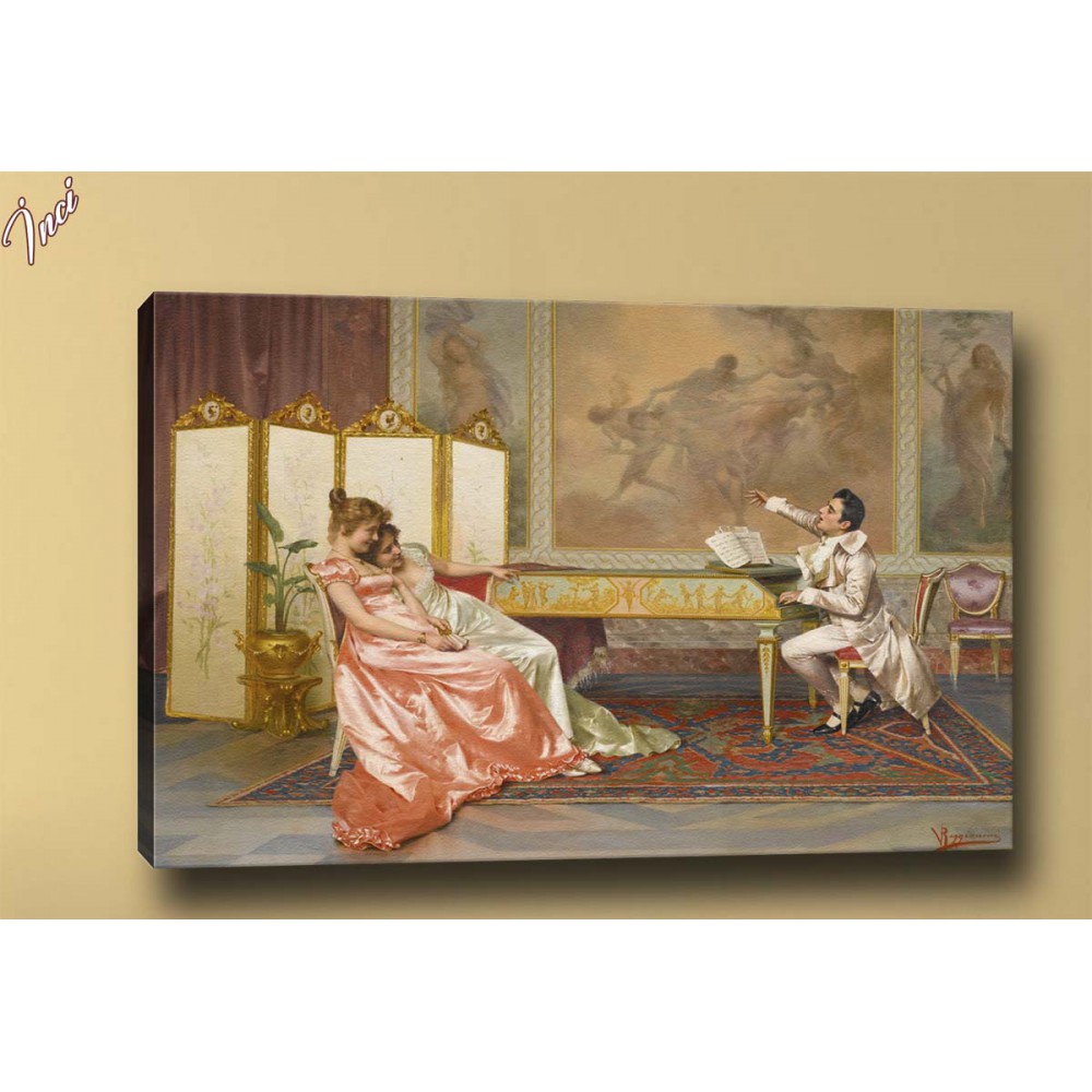 yb170 Kızlar ve Piyanist Yağlı B.Kanvas Tablo
