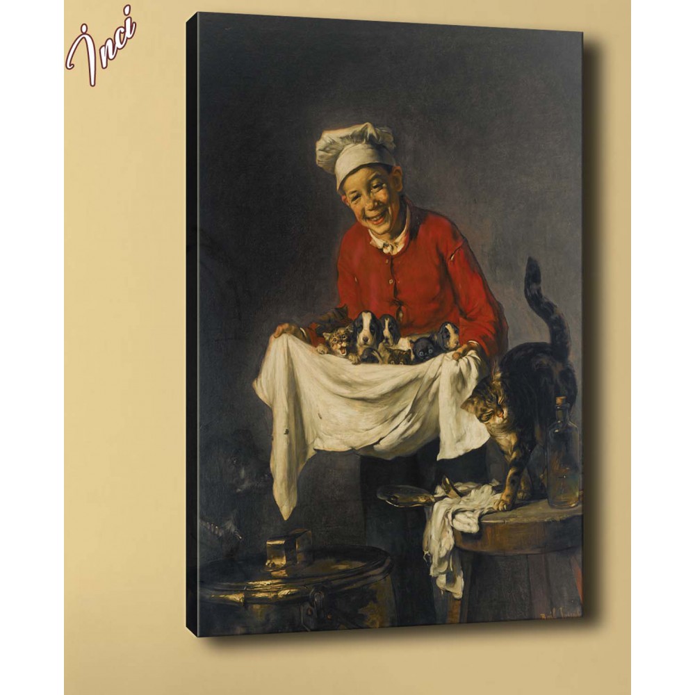 yb192 Kedi ve Köpekler Yağlı B.Kanvas Tablo