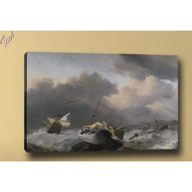 yb292 Denizde Fırtına Yağlı Boya Reprodüksiyon Kanvas Tablo