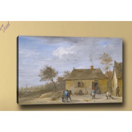 yb333 Köy Meydanı Yağlı Boya Reprodüksiyon Kanvas Tablo