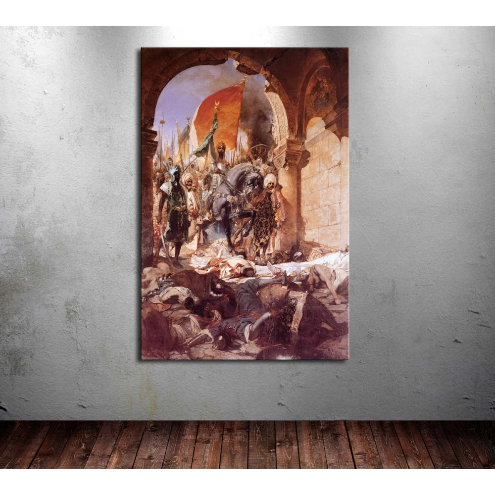 zz294 Fatih Sultan Mehmet İstanbul 'a Giriş Kanvas Tablo