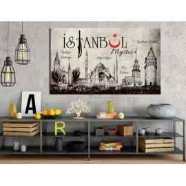 zc48 İstanbul Tablosu Kız Kulesi, Galata Kulesi, Topkapı Sarayı, Ayasofya