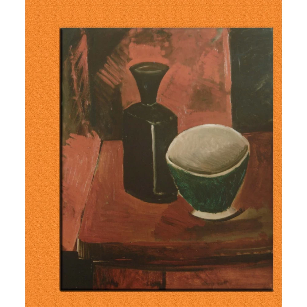 Picasso Green Bowl and Black Bottle